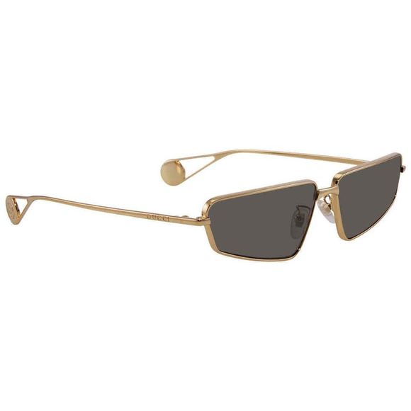 NEW Gucci Grey and Gold Rectangular Unisex Sunglasses - Picture 1 of 4